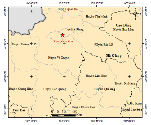 Động đất 3 độ richter ở Hà Giang