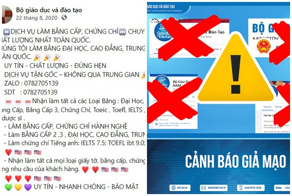 Hàng loạt Facebook giả mạo giao bán bằng giả, bộ GD&ĐT giới thiệu fanpage chính thức