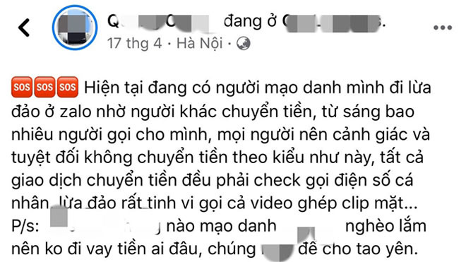 Cảnh giác với thủ đoạn vay mượn tiền qua Zalo